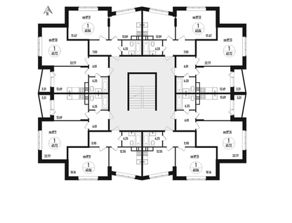1-к. квартира, 45&nbsp;м²