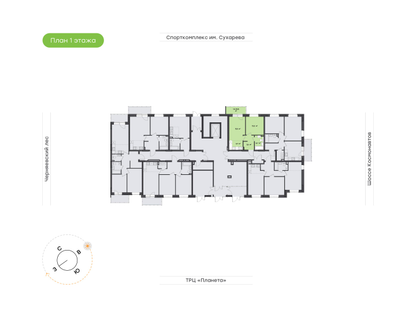 2-к. квартира, 42&nbsp;м²