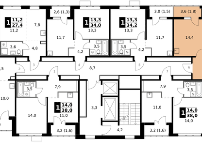 2-к. квартира, 62&nbsp;м²