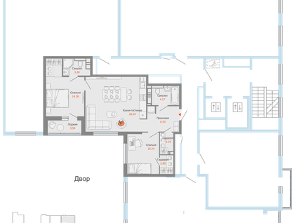 3-к. квартира, 71&nbsp;м²