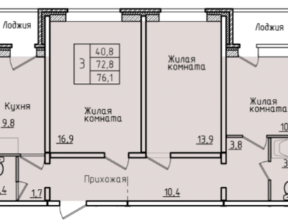 3-к. квартира, 72,9&nbsp;м²