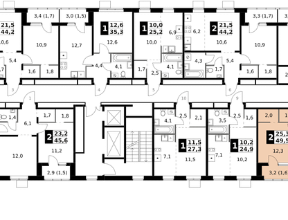 2-к. квартира, 49 м²