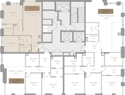 2-к. квартира, 66&nbsp;м²