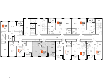 2-к. квартира, 54&nbsp;м²