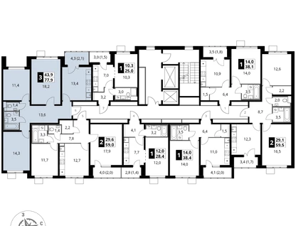 3-к. квартира, 77&nbsp;м²