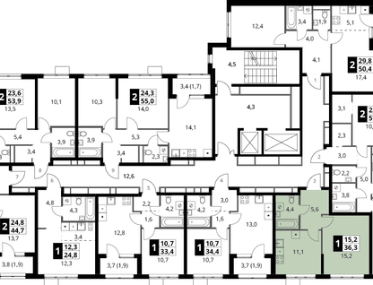 1-к. квартира, 36 м²