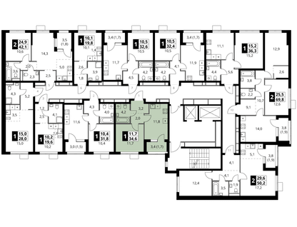 1-к. квартира, 34 м²
