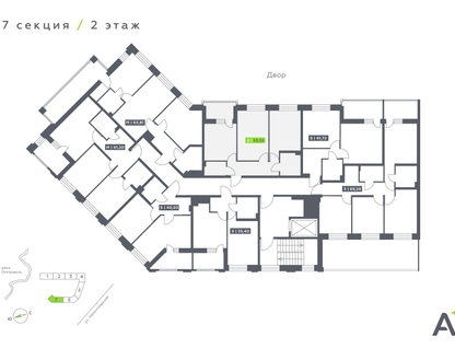 2-к. квартира, 53 м²