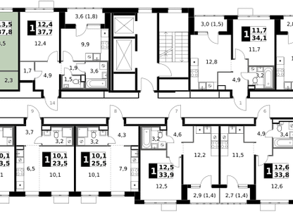 1-к. квартира, 37 м²