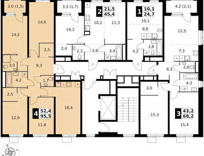 4-к. квартира, 95 м²