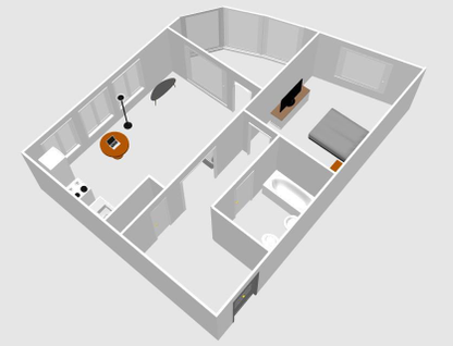 1-к. квартира, 43,5 м²