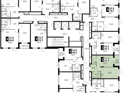 1-к. квартира, 35&nbsp;м²