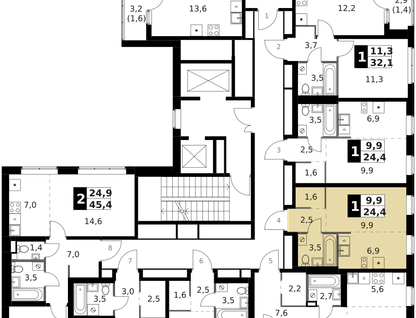 Студия, 24&nbsp;м²