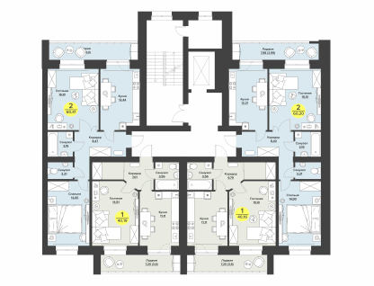 1-к. квартира, 40&nbsp;м²