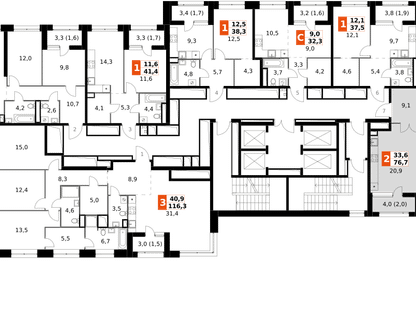 2-к. квартира, 76&nbsp;м²