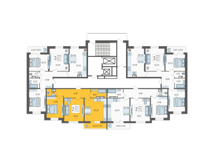2-к. квартира, 57&nbsp;м²