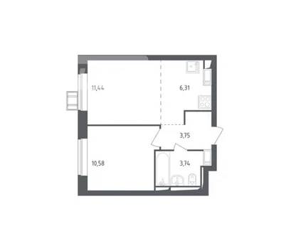 1-к. квартира, 35,5&nbsp;м²