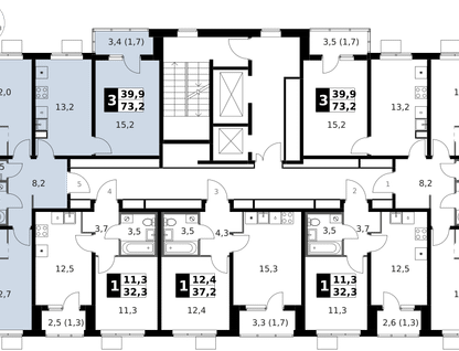 3-к. квартира, 74&nbsp;м²