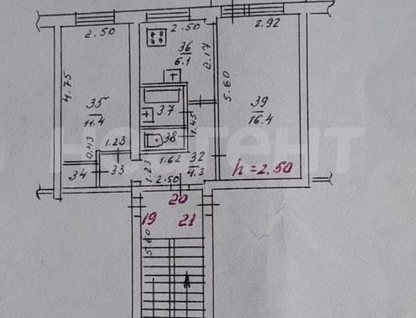 2-к. квартира, 44,7&nbsp;м²