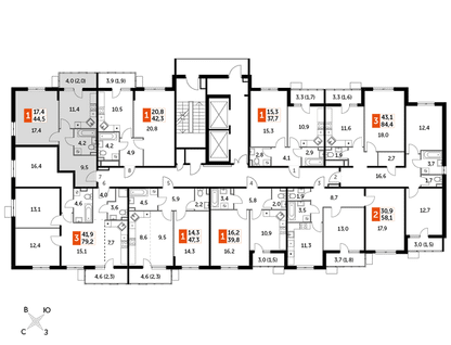 1-к. квартира, 43&nbsp;м²