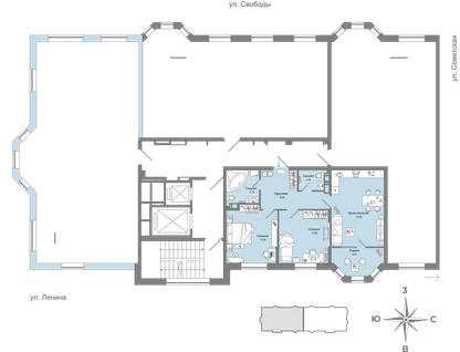 3-к. квартира, 65 м²