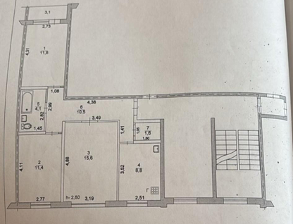 3-к. квартира, 63,8&nbsp;м²
