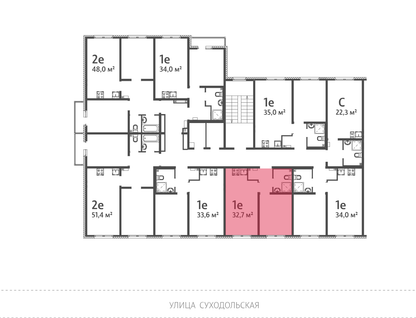 1-к. квартира, 32&nbsp;м²