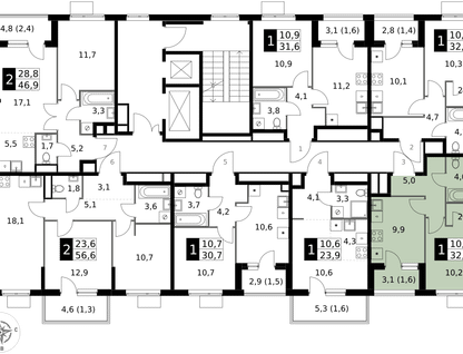 1-к. квартира, 32 м²