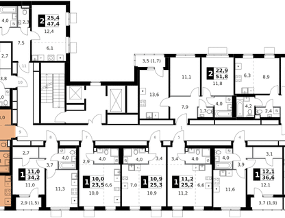 2-к. квартира, 56 м²