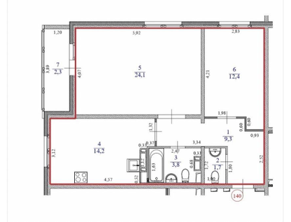 2-к. квартира, 65,5&nbsp;м²