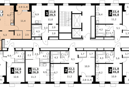2-к. квартира, 50 м²