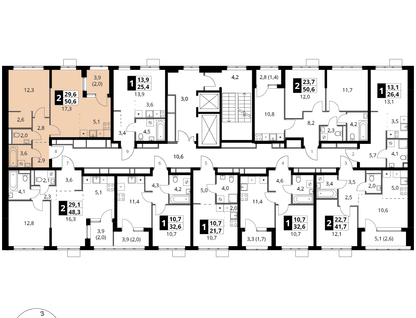 2-к. квартира, 50&nbsp;м²