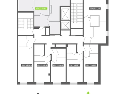 2-к. квартира, 46&nbsp;м²
