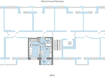 1-к. квартира, 33 м²