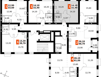 1-к. квартира, 32&nbsp;м²