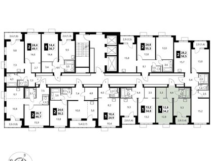1-к. квартира, 34&nbsp;м²