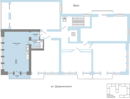 1-к. квартира, 61&nbsp;м²