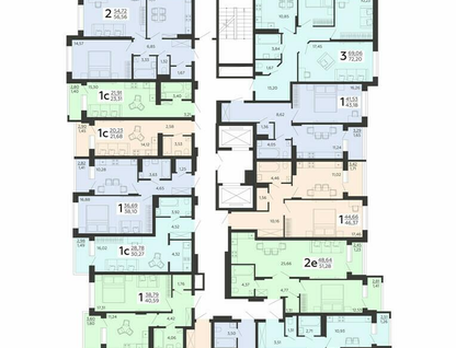 1-к. квартира, 43&nbsp;м²