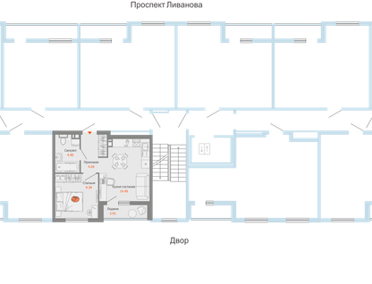 2-к. квартира, 34 м²