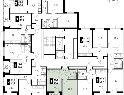 1-к. квартира, 34 м²