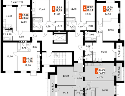 3-к. квартира, 79&nbsp;м²