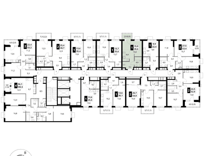 Студия, 28 м²