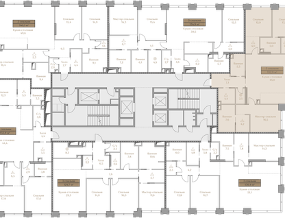 3-к. квартира, 132&nbsp;м²