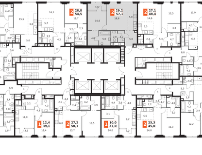 2-к. квартира, 57 м²