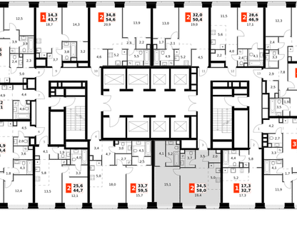 2-к. квартира, 58 м²