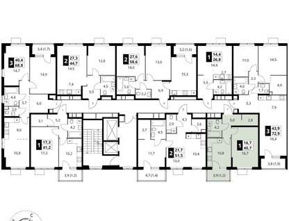 1-к. квартира, 40&nbsp;м²