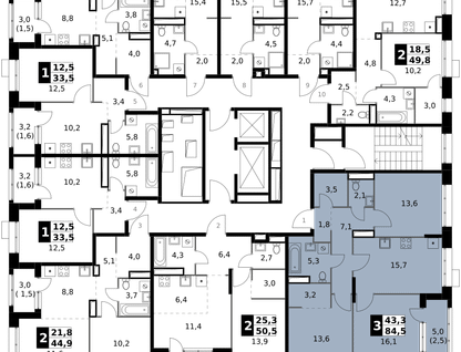 3-к. квартира, 84&nbsp;м²