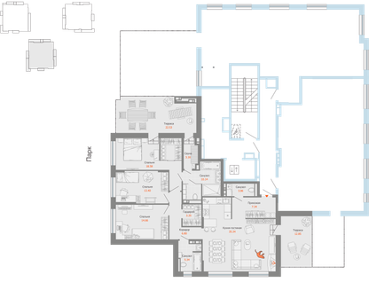 4-к. квартира, 131&nbsp;м²