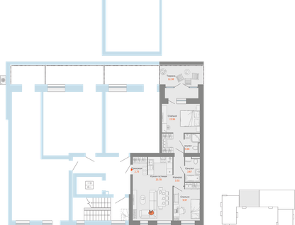3-к. квартира, 66&nbsp;м²