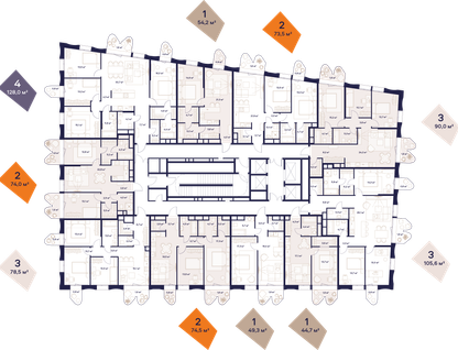 4-к. квартира, 128&nbsp;м²